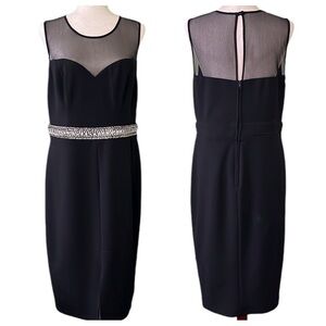 Bisou Bisou Black Dress with Crystal Belt